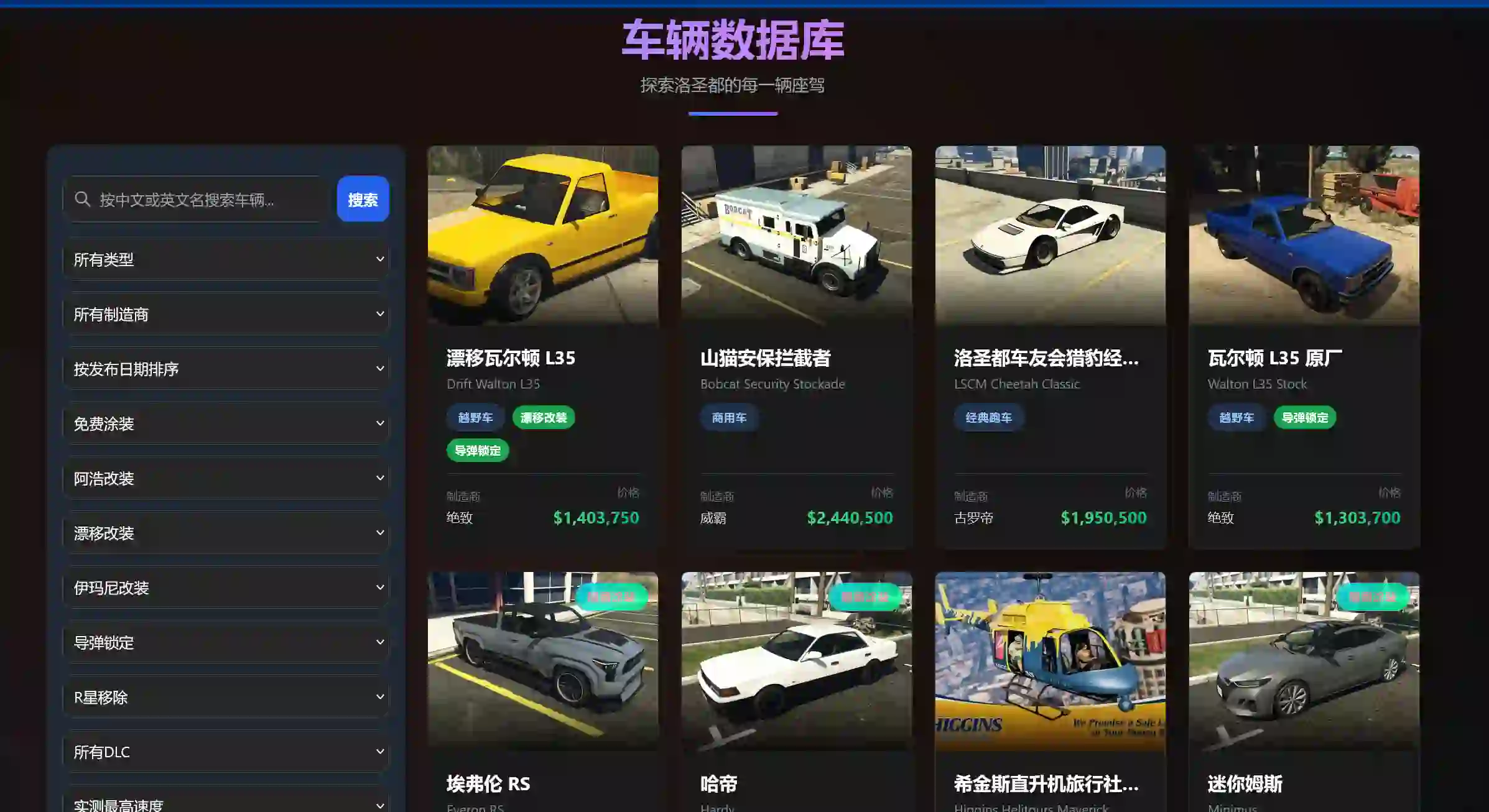 车辆数据库